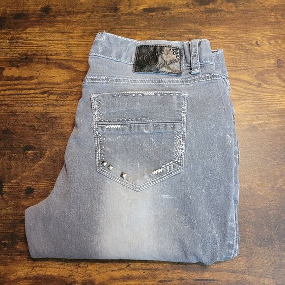 Ariya Jeans Size 12 Low Rise Skinny Gray Wash Ripped Distressed Stretch Denim - Picture 3 of 10